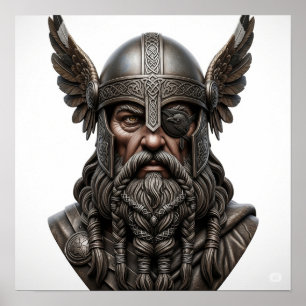 Norse God Odin Portrait Poster