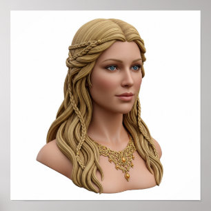 Norse Goddess Freyja Portrait Poster
