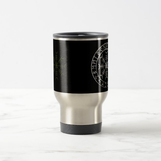 Norse Helm of Awe with Runes Travel Mug (Center)