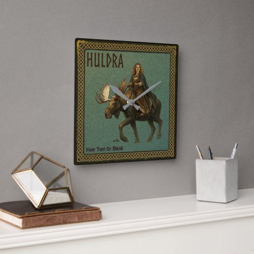 Norse Huldra Forest Woman Square Wall Clock