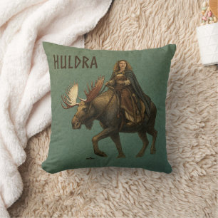 Norse Huldra Forest Woman Throw Pillow