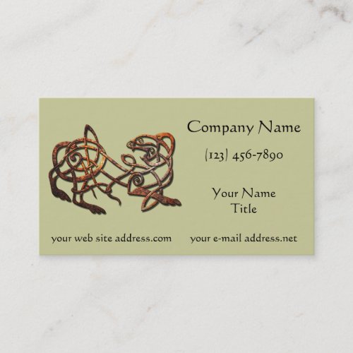 Norse Lion Rusty Metal Business Card