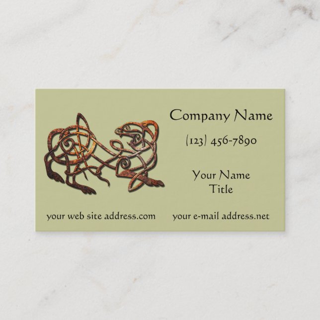 Norse Lion Rusty Metal Business Card (Front)
