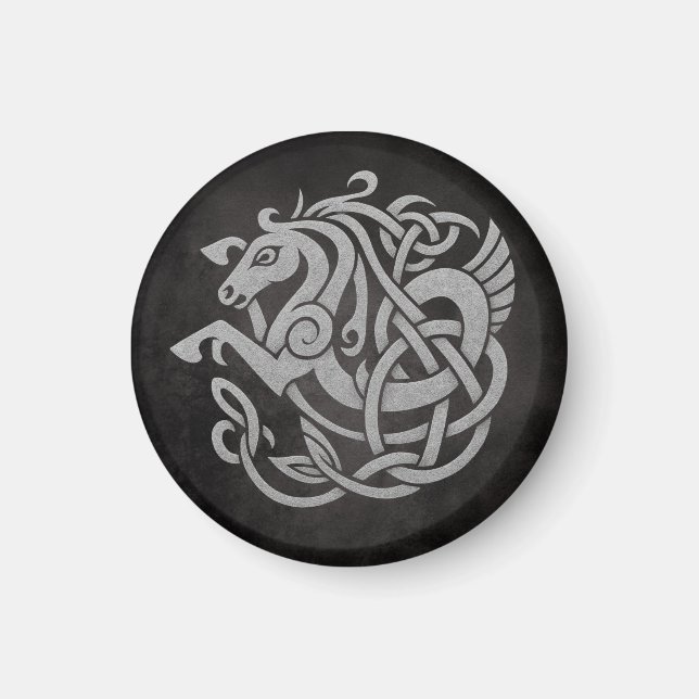 Norse Mythic Horse Knot Design Magnet (Front)