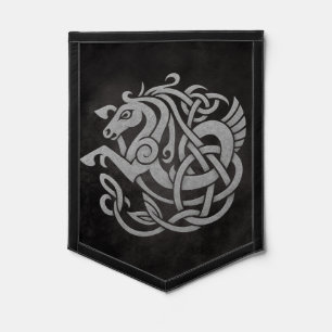 Norse Mythic Horse Knot Design Pennant