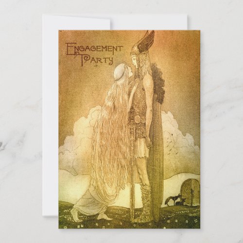 Norse Mythology Engagement Party Custom Invitation