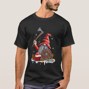 Norse Mythology Red Hat Gnome Beard Viking Christm T-Shirt