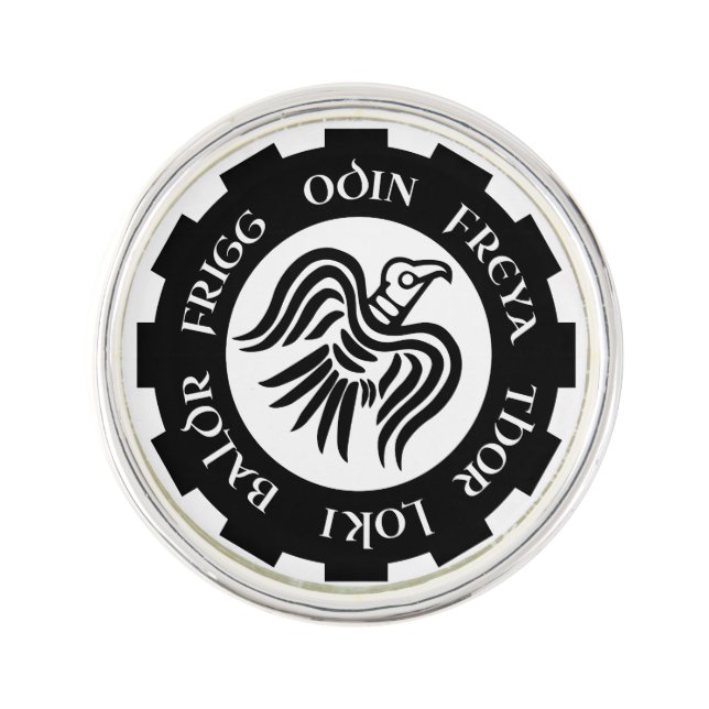 Norse Raven Banner Lapel Pin (Front)