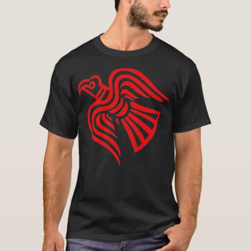 NORSE RAVEN VIKING RAGNAR RED RAVEN BANNER ODIN T_Shirt