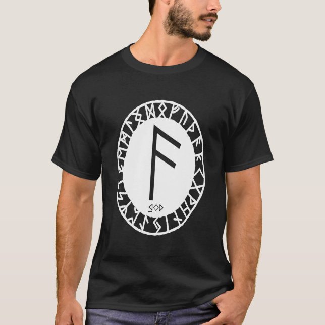 Norse Rune ANSUZ Viking Rune Symbol Celtic Rune Gl T-Shirt (Front)