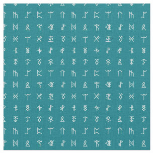 Norse Runes Symbol Pattern Fabric 