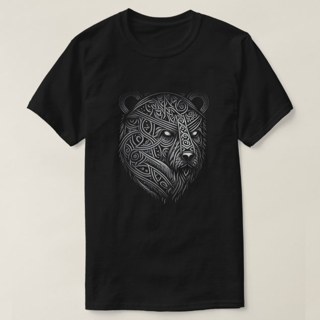 Norse Style Bear Tattoo Viking Ursa Wildlife Anima T-Shirt (Design Front)