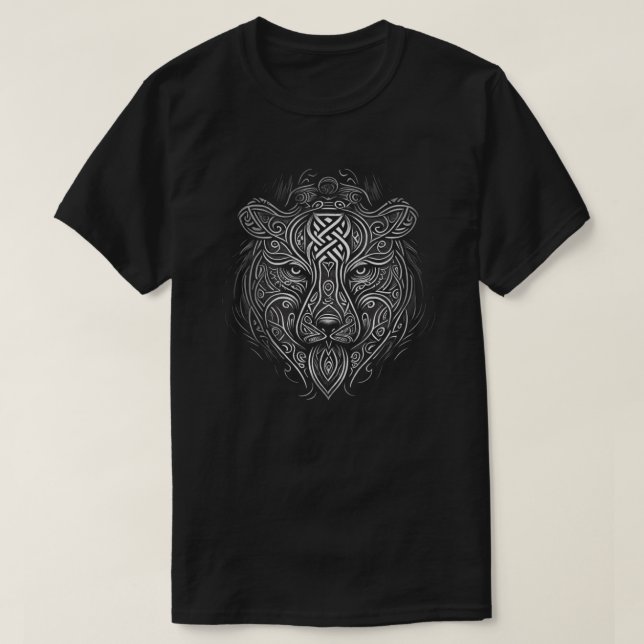 Norse Style Bear Tattoo Viking Ursa Wildlife Anima T-Shirt (Design Front)