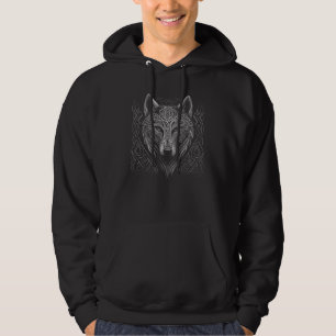 Norse Style Viking Wolf Tattoo Wildlife Animal (V. Hoodie