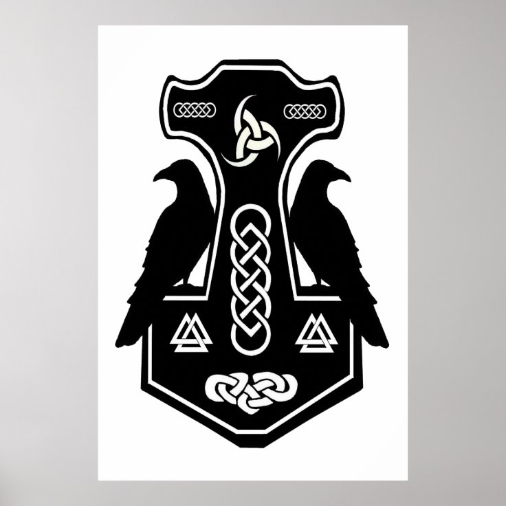 Norse Thor's Hammer Poster | Zazzle