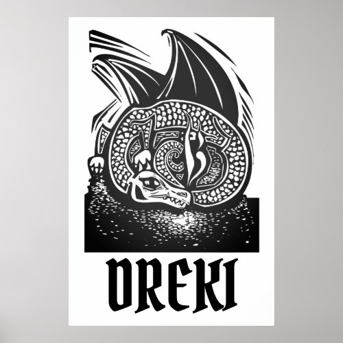 Norse Viking Dragon Poster