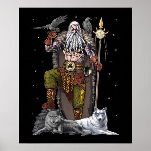 Norse Viking God Odin Poster