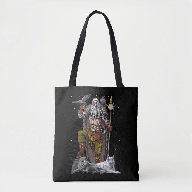 Norse Viking God Odin Tote Bag (Front)
