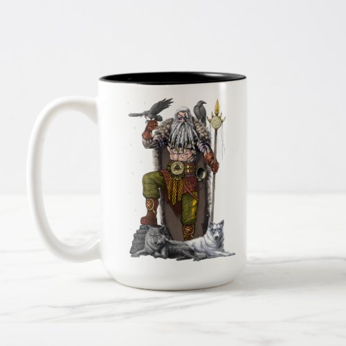 Norse Viking God Odin Two_Tone Coffee Mug