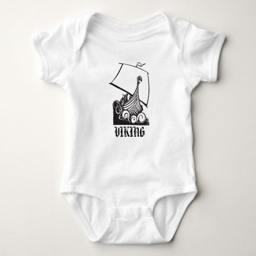 Norse Viking longboat with a dragon prow Baby Bodysuit
