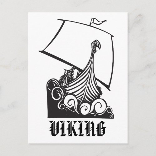 Norse Viking longboat with a dragon prow Postcard