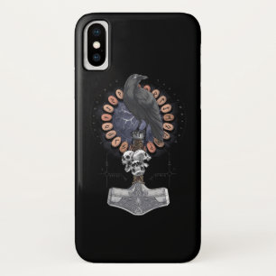 Norse Viking Raven Hammer iPhone X Case