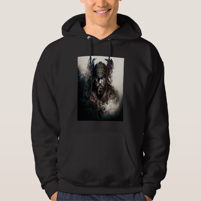 Norse Viking Valhalla Viking Nordic Mythology Hoodie (Front)