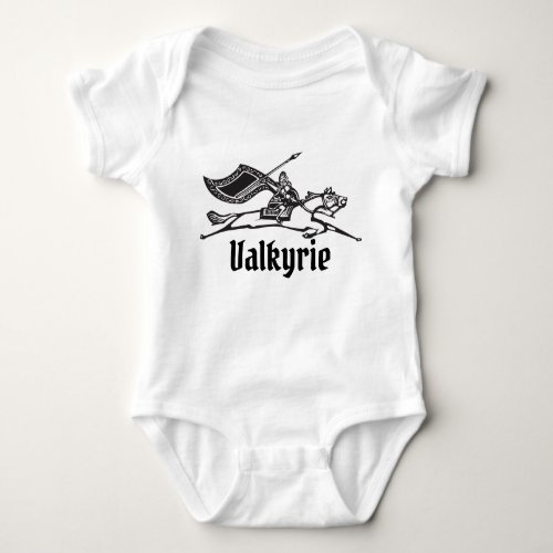 Norse viking Valkyrie riding a horse Baby Bodysuit