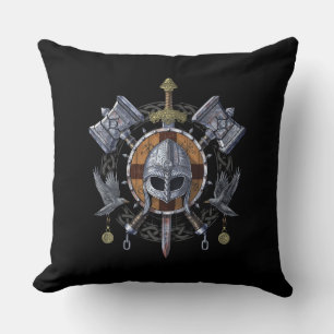 Norse Viking Warrior Armory Throw Pillow