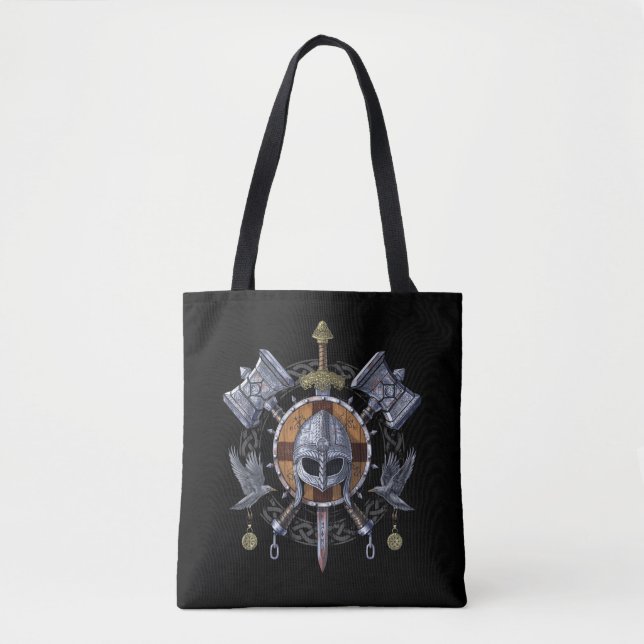 Norse Viking Warrior Armory Tote Bag (Front)