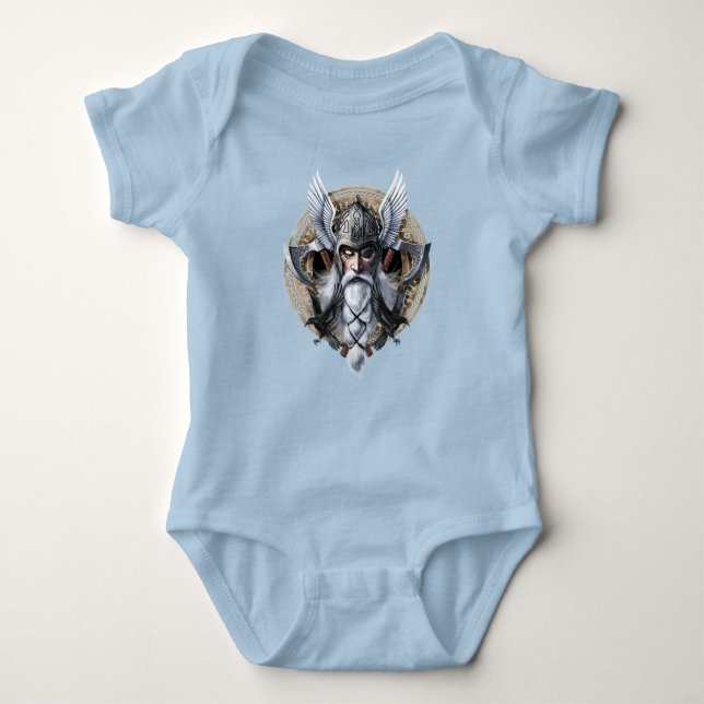 Norse Warrior God Odin Baby Bodysuit (Front)