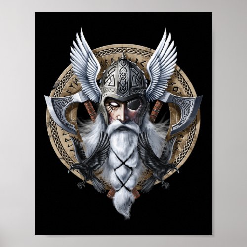 Norse Warrior God Odin Poster