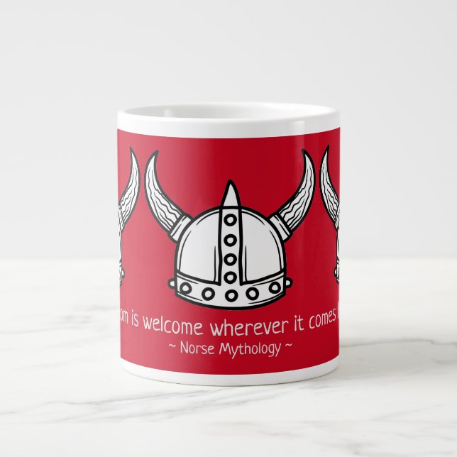 Norse Wisdom Viking Helmet Giant Coffee Mug (Front)