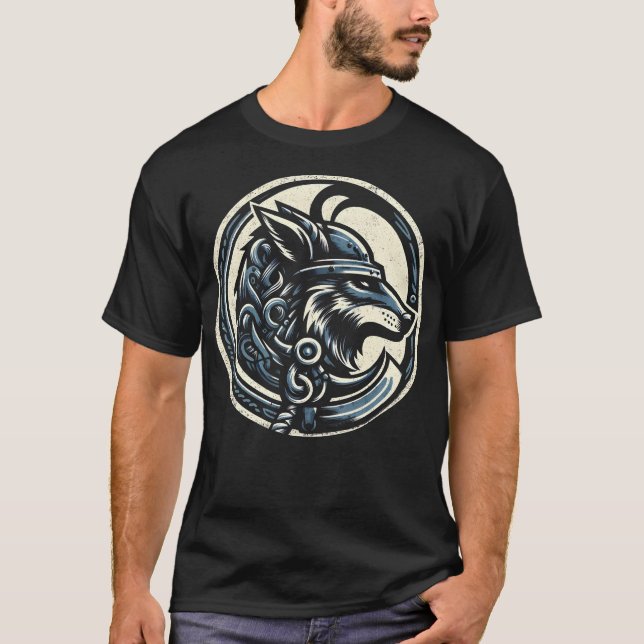 Norse Wolf Warrior Emblem T-Shirt (Front)