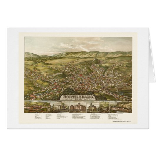 North Adams, MA Panoramic Map - 1881 Cards (Front Horizontal)