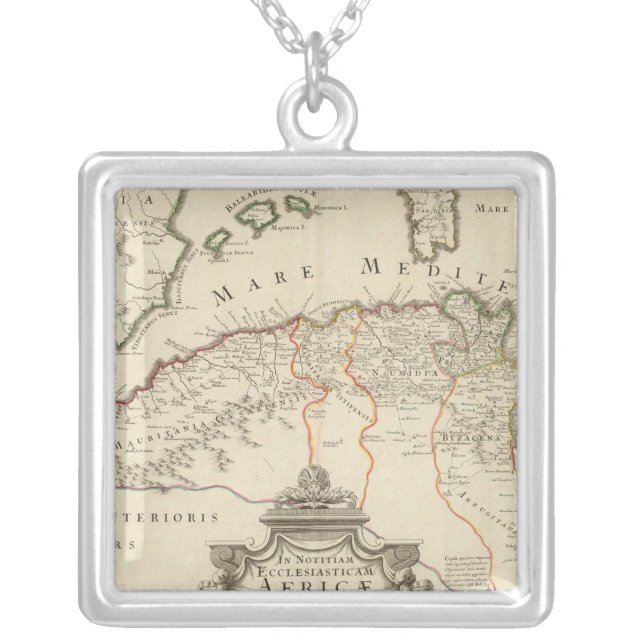 North Africa 3 Silver Plated Necklace (Front)