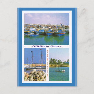 North Africa, Jerba, Tunisia, boats in the harbour Postcard