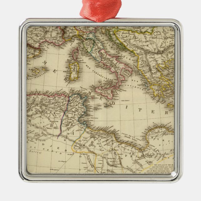 North Africa, Mediterranean Sea Metal Ornament (Front)