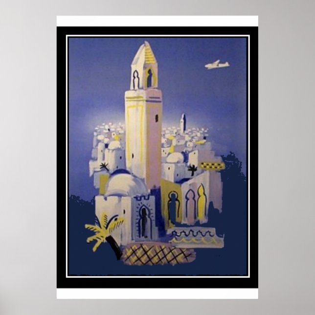 North Africa travel vintage Retro Print (Front)