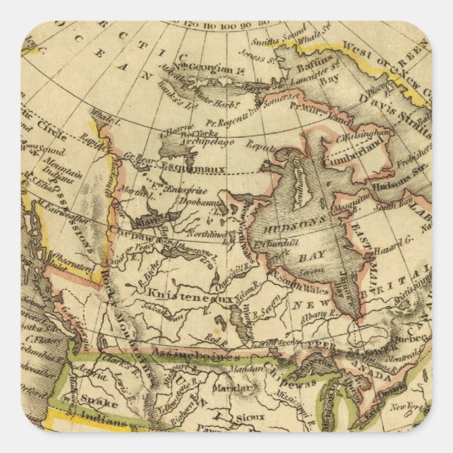 North America 40 Square Sticker (Front)