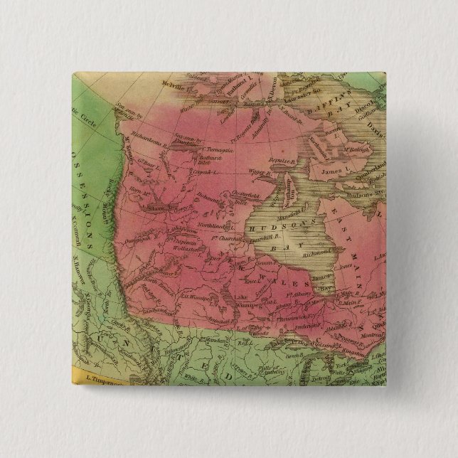 North America 9 Pinback Button (Front)