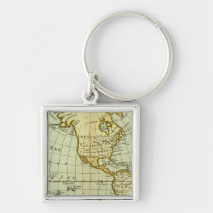 North America and South America Keychain