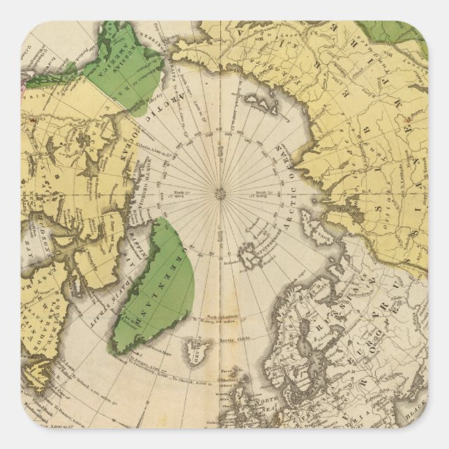 North America, Asia Square Sticker (Front)