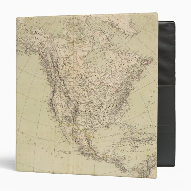 North America Atlas Map showing Indian tribes Binder (Front/Inside)
