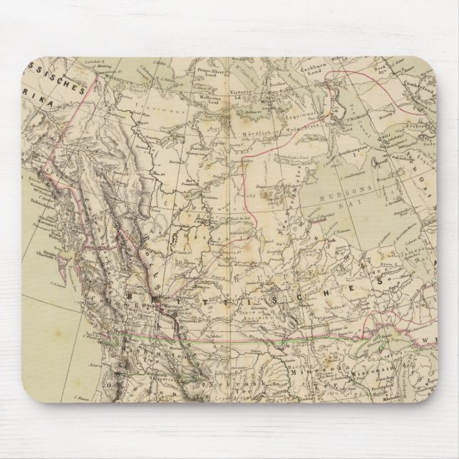 North America Atlas Map showing Indian tribes Mouse Pad (Front)