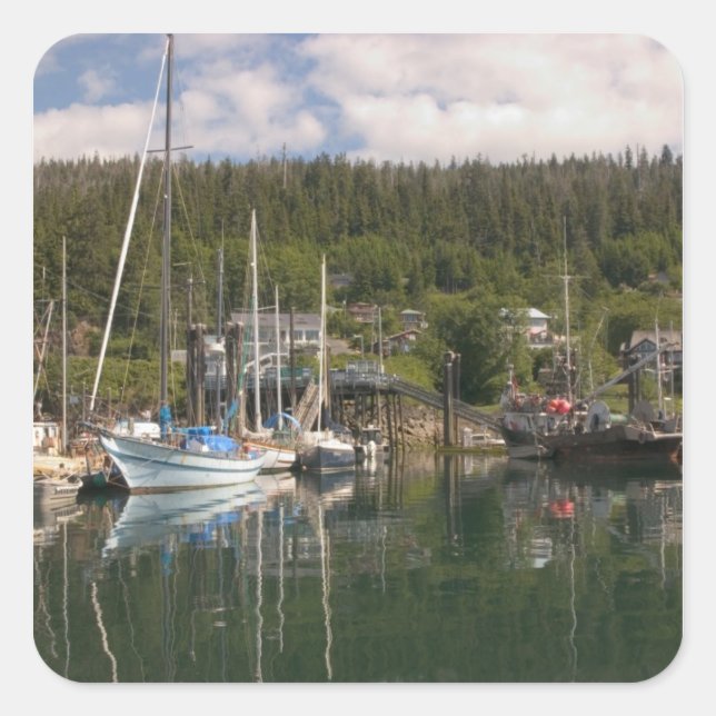 North America, Canada, Queen Charlotte Islands, 4 Square Sticker (Front)