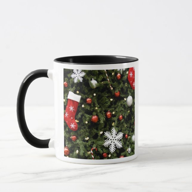 North America. Christmas decorations on tree. 2 Mug (Left)