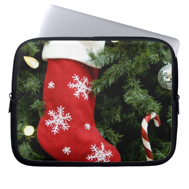 North America. Christmas decorations on tree. 3 Laptop Sleeve (Front)