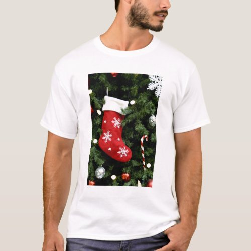 North America Christmas decorations on tree 3 T_Shirt