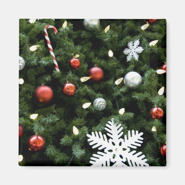 North America. Christmas decorations on tree. 4 Magnet (Front)